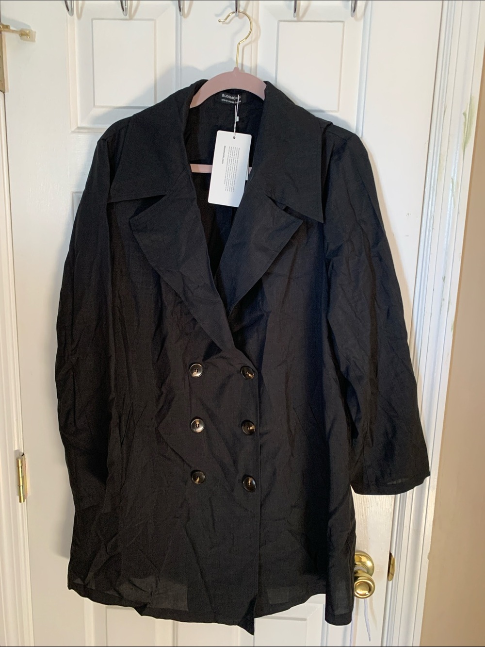 Black Double-Breasted Women’s Lightweight Jacket